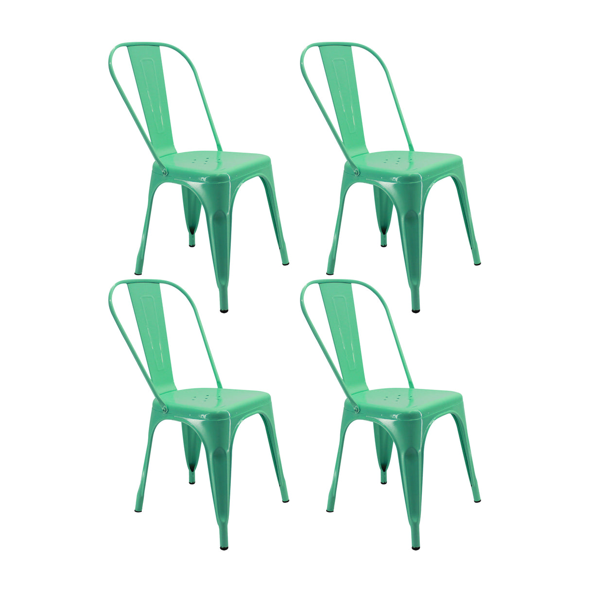 Kit X 4 Sillas De Comedor Tolix Verde Menta Moderna 36 Cm - Sillas y Butacos | Bylmo