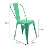 Kit X 4 Sillas De Comedor Tolix Verde Menta Moderna 36 Cm - Sillas y Butacos | Bylmo