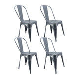 Kit x 4 Sillas de Comedor Tolix Titan Elegancia Durabilidad y Estilo Clásico en Gris Metal - Sillas y Butacos | Bylmo