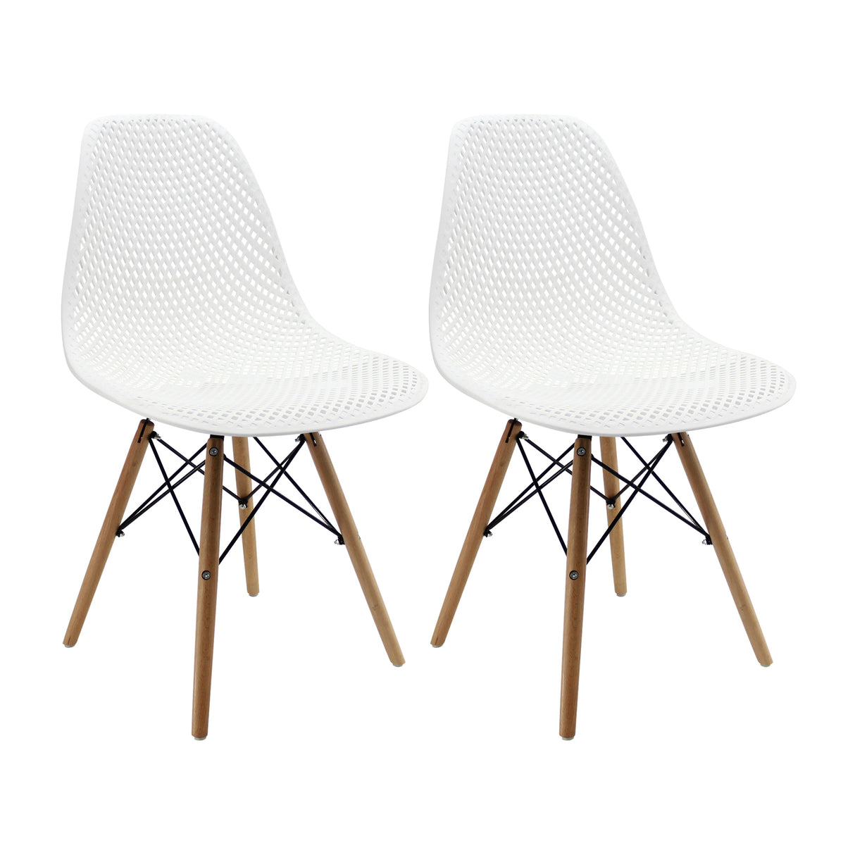 Kit x 2 Sillas Comedor Colmeia DSW Blanca 46.5 cm Moderno - Sillas y Butacos | Bylmo