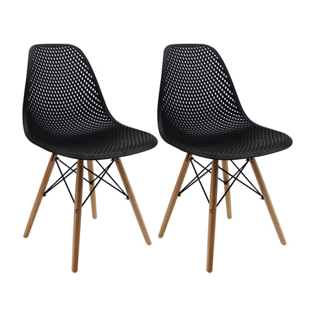 Kit x 2 Sillas Comedor Colmeia Negro Moderno 46.5 cm - Sillas y Butacos | Bylmo