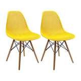 Kit x 2 Sillas Comedor Colmeia Amarillo Polipropileno Moderno 46.5 cm - Sillas y Butacos | Bylmo