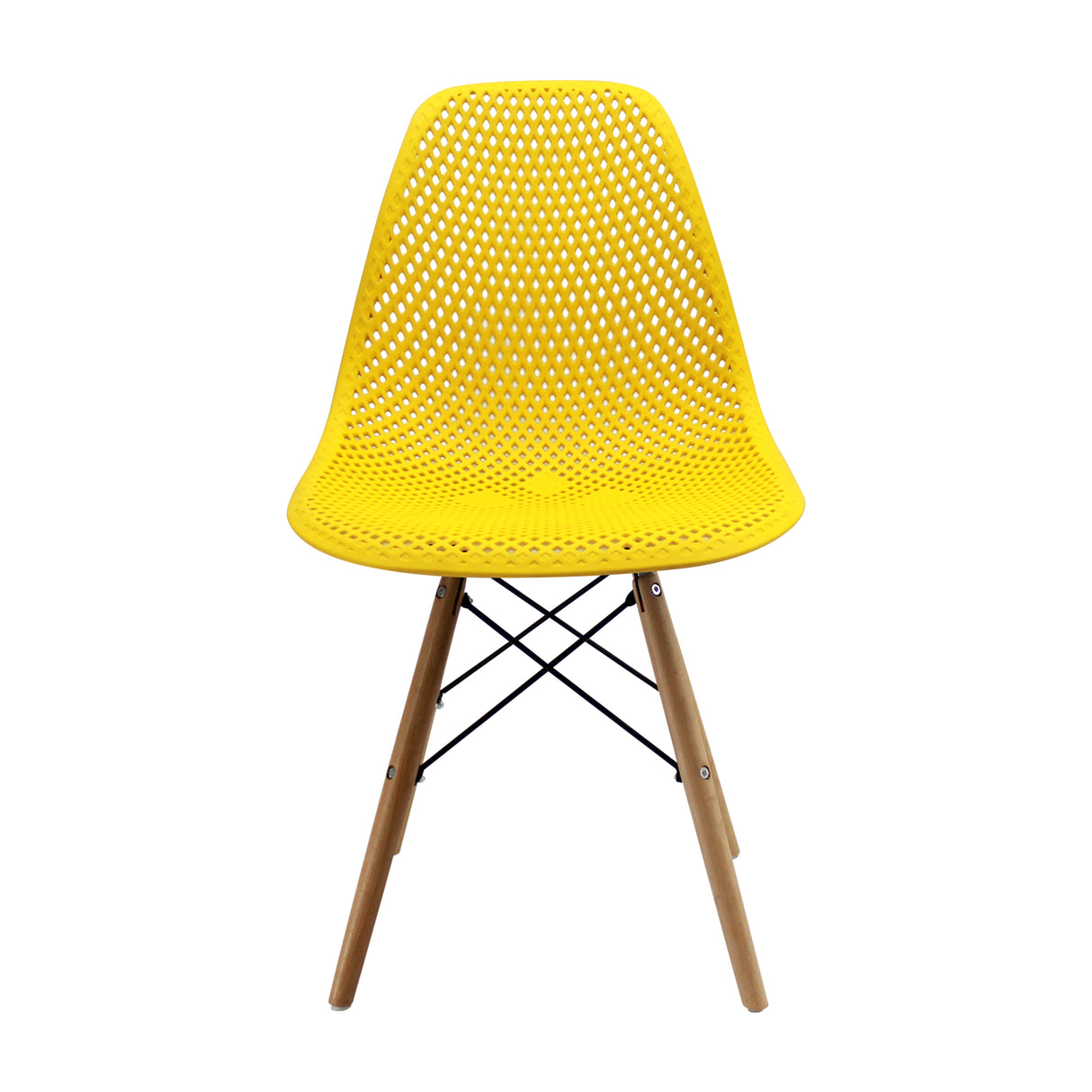 Kit x 2 Sillas Comedor Colmeia Amarillo Polipropileno Moderno 46.5 cm - Sillas y Butacos | Bylmo