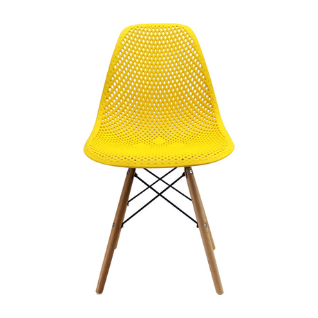 Kit x 2 Sillas Comedor Colmeia Amarillo Polipropileno Moderno 46.5 cm - Sillas y Butacos | Bylmo