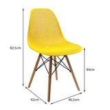 Kit x 2 Sillas Comedor Colmeia Amarillo Polipropileno Moderno 46.5 cm - Sillas y Butacos | Bylmo