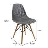 Kit x 2 Sillas Comedor Colmeia Gris Moderna Polipropileno 46.5 cm - Sillas y Butacos | Bylmo