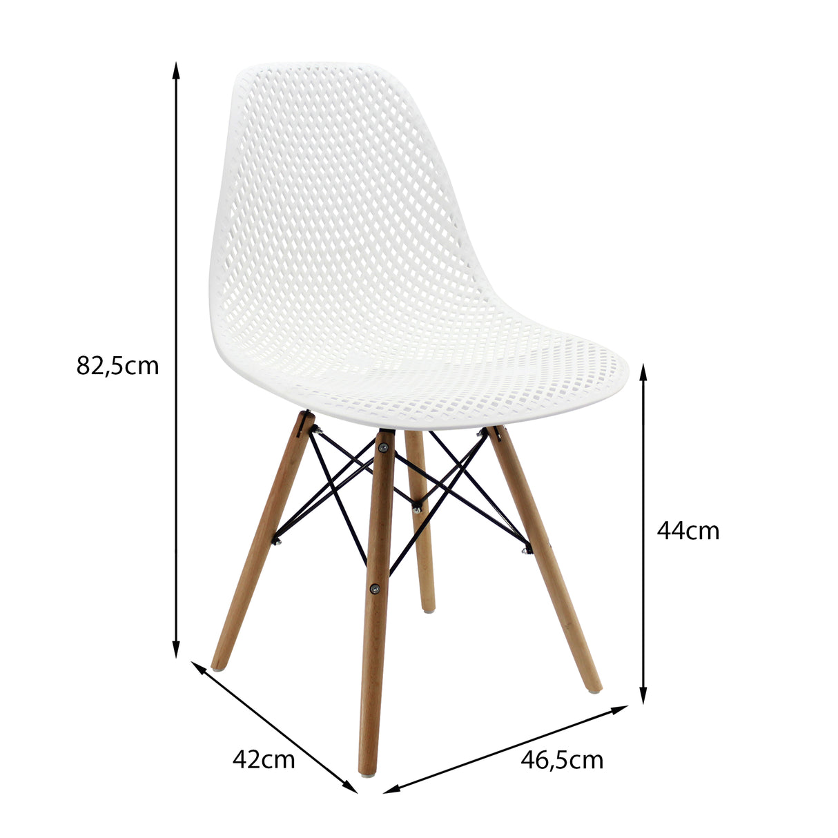 Kit x 4 Sillas Comedor Colmeia Blanco Moderno Polipropileno 46.5 cm - Sillas y Butacos | Bylmo