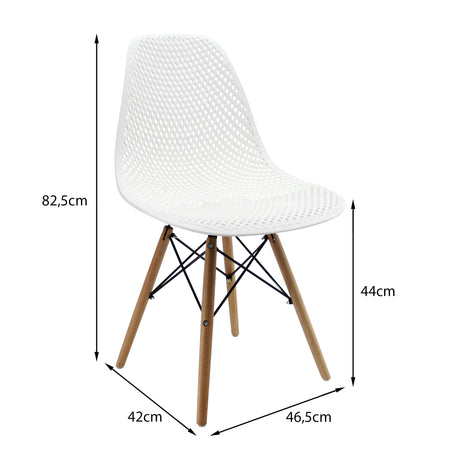 Kit x 4 Sillas Comedor Colmeia Blanco Moderno Polipropileno 46.5 cm - Sillas y Butacos | Bylmo