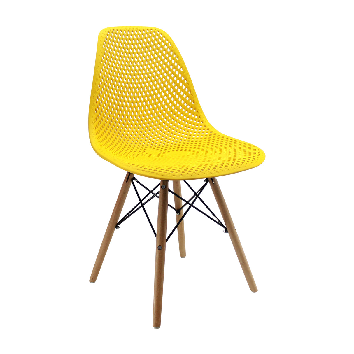 Kit x 4 Sillas Comedor Colmeia Amarillo Moderno Polipropileno 46.5 cm - Sillas y Butacos | Bylmo