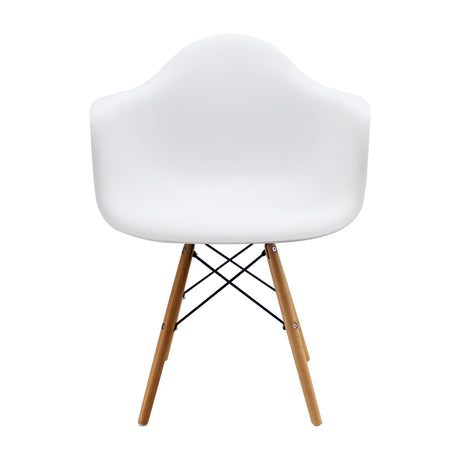 Silla de Comedor DKR Eames Blanca con Brazos 62 cm - Sillas y Butacos | Bylmo
