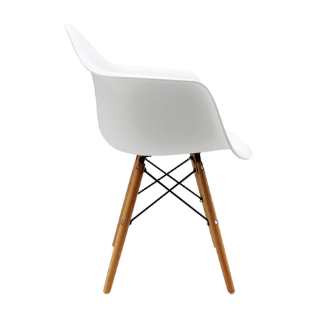 Silla de Comedor DKR Eames Blanca con Brazos 62 cm - Sillas y Butacos | Bylmo