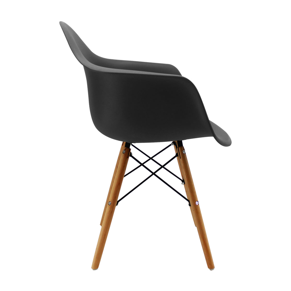 Silla de Comedor DKR Eames Negra con Brazos Moderna 62 cm - Sillas y Butacos | Bylmo