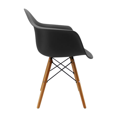 Silla de Comedor DKR Eames Negra con Brazos Moderna 62 cm - Sillas y Butacos | Bylmo