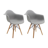 Kit x 2 Sillas Comedor DKR Eames Gris Moderno Polipropileno 62 cm - Sillas y Butacos | Bylmo