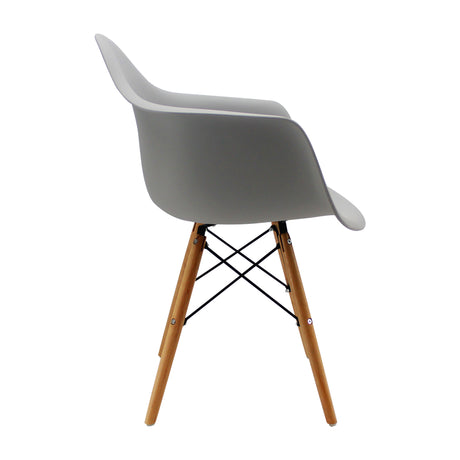 Kit x 2 Sillas Comedor DKR Eames Gris Moderno Polipropileno 62 cm - Sillas y Butacos | Bylmo