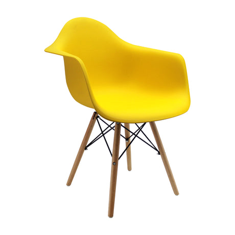 Kit x 2 Sillas Comedor DKR Eames Polipropileno Amarillo Moderno 62 cm - Sillas y Butacos | Bylmo