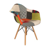Silla de Comedor DKR Eames Tapizada Patchwork 62 cm. - Sillas y Butacos | Bylmo
