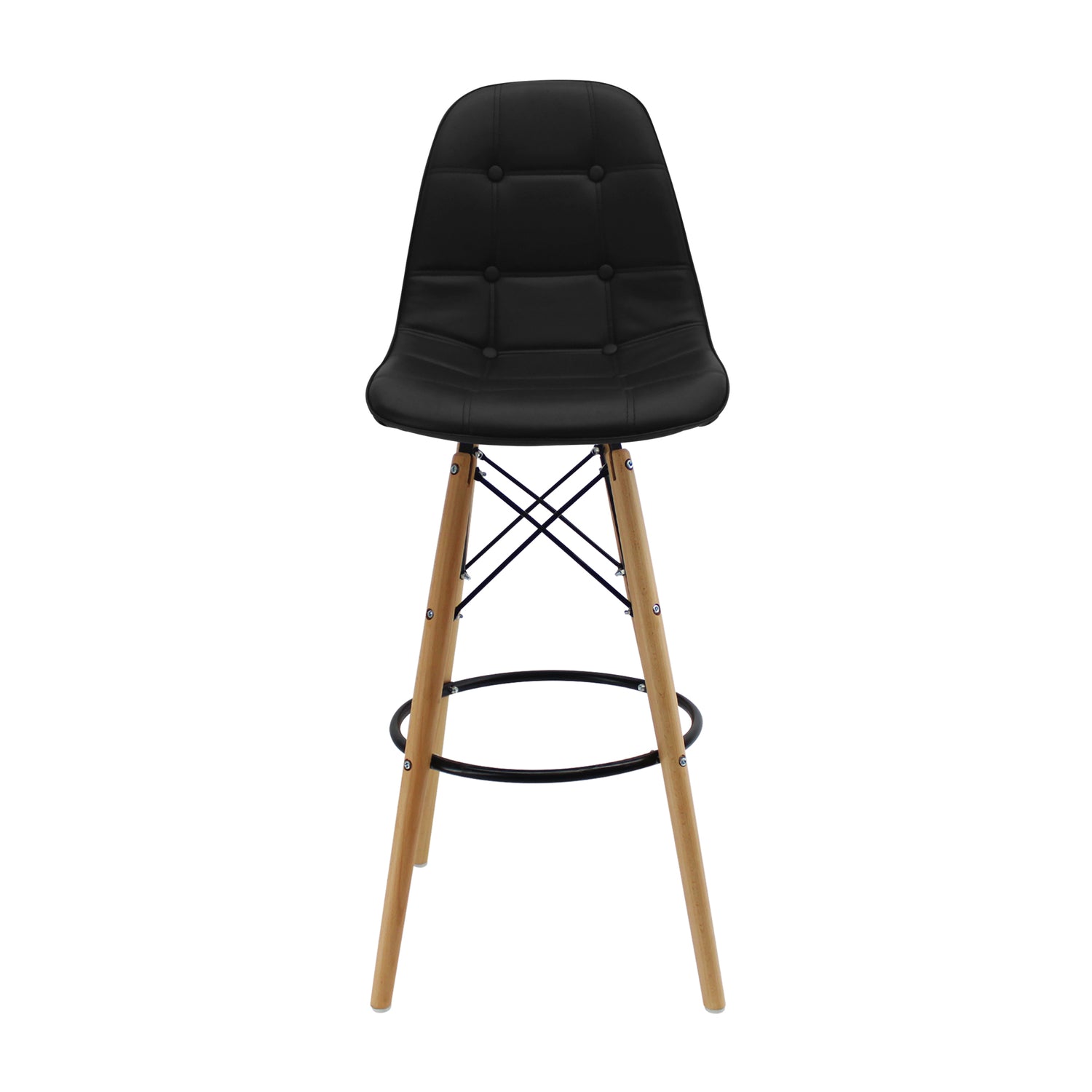 Silla Bar DKR Botones Tipo Barra Negra 56x106cm Moderno - Sillas y Butacos | Bylmo