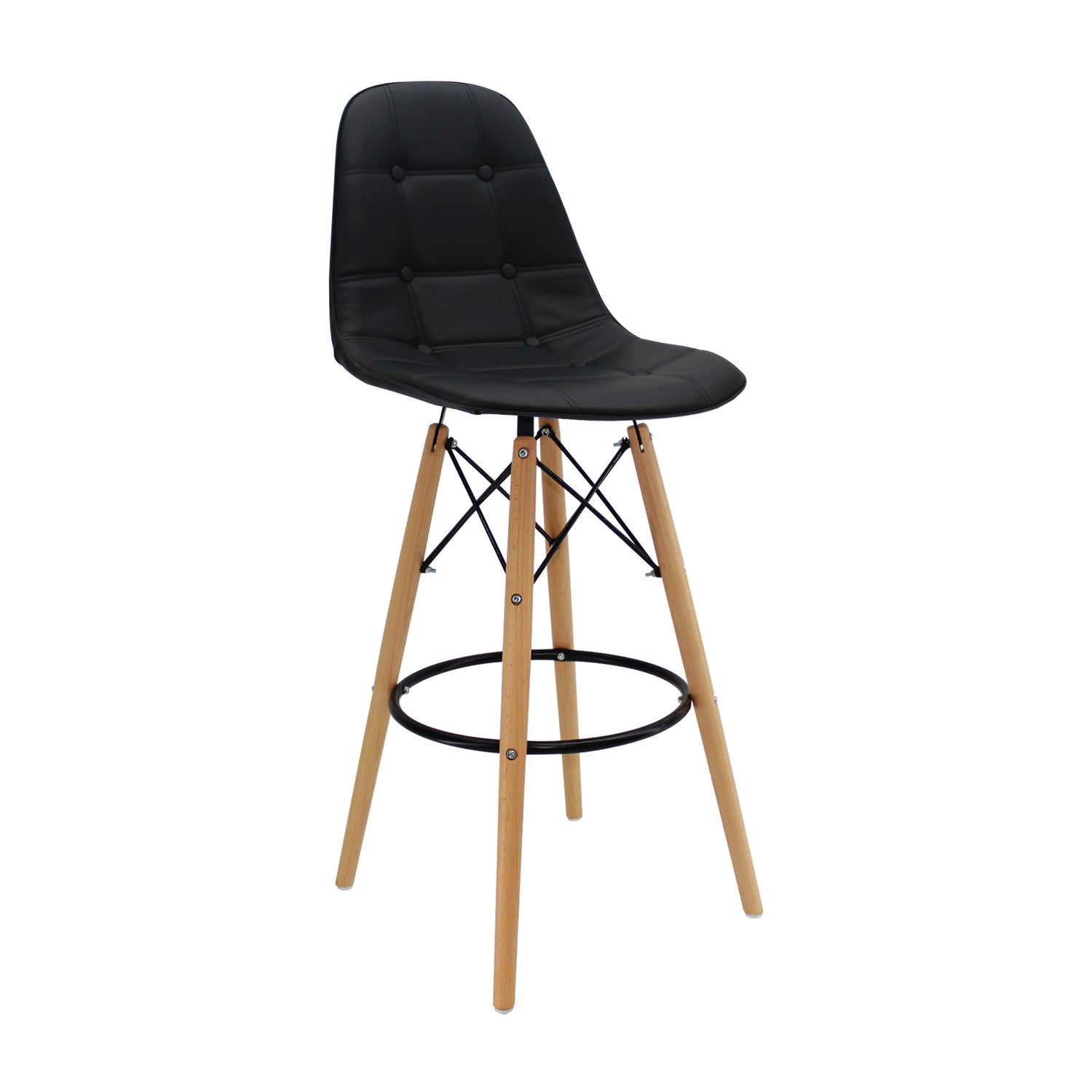 Silla Bar DKR Botones Tipo Barra Negra 56x106cm Moderno - Sillas y Butacos | Bylmo