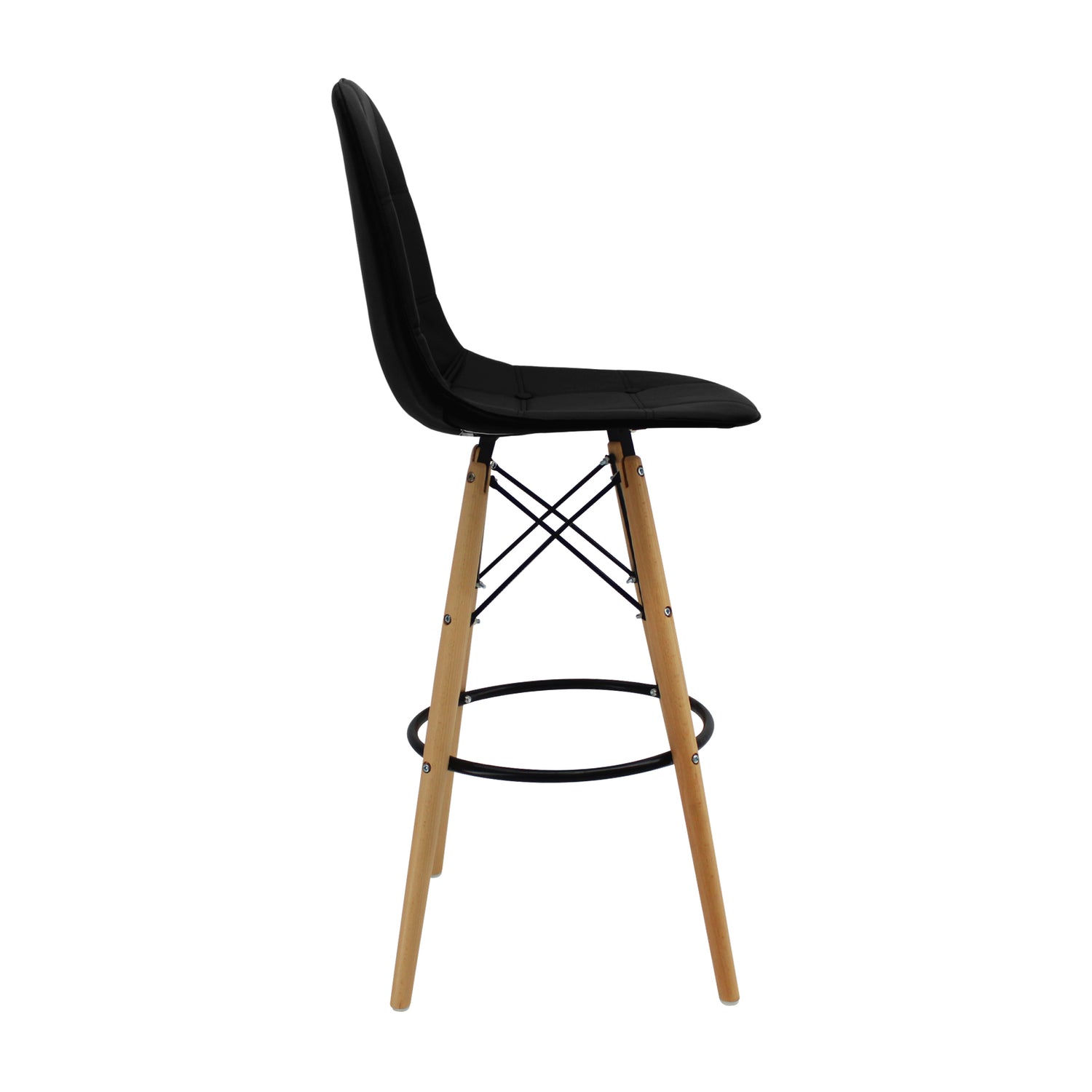 Silla Bar DKR Botones Tipo Barra Negra 56x106cm Moderno - Sillas y Butacos | Bylmo