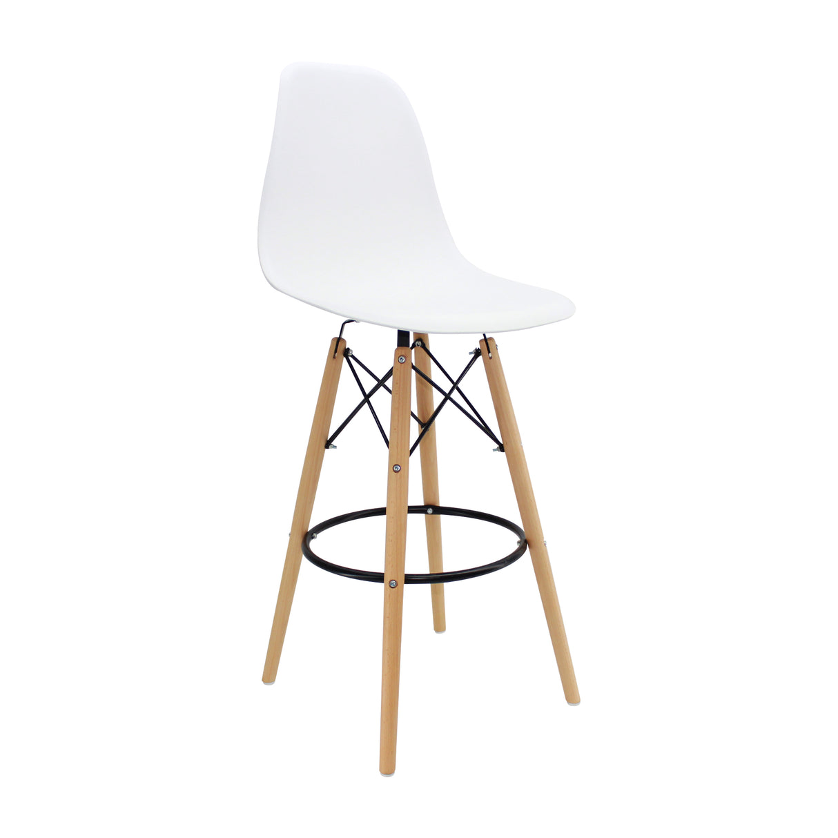 Silla Bar DKR Eames Blanca 56 cm Polipropileno Moderno. - Sillas y Butacos | Bylmo