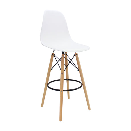Silla Bar DKR Eames Blanca 56 cm Polipropileno Moderno. - Sillas y Butacos | Bylmo