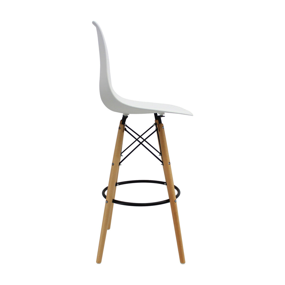 Silla Bar DKR Eames Blanca 56 cm Polipropileno Moderno. - Sillas y Butacos | Bylmo