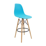 Silla Bar DKR Eames Azul Moderna de Polipropileno 56 cm - Sillas y Butacos | Bylmo