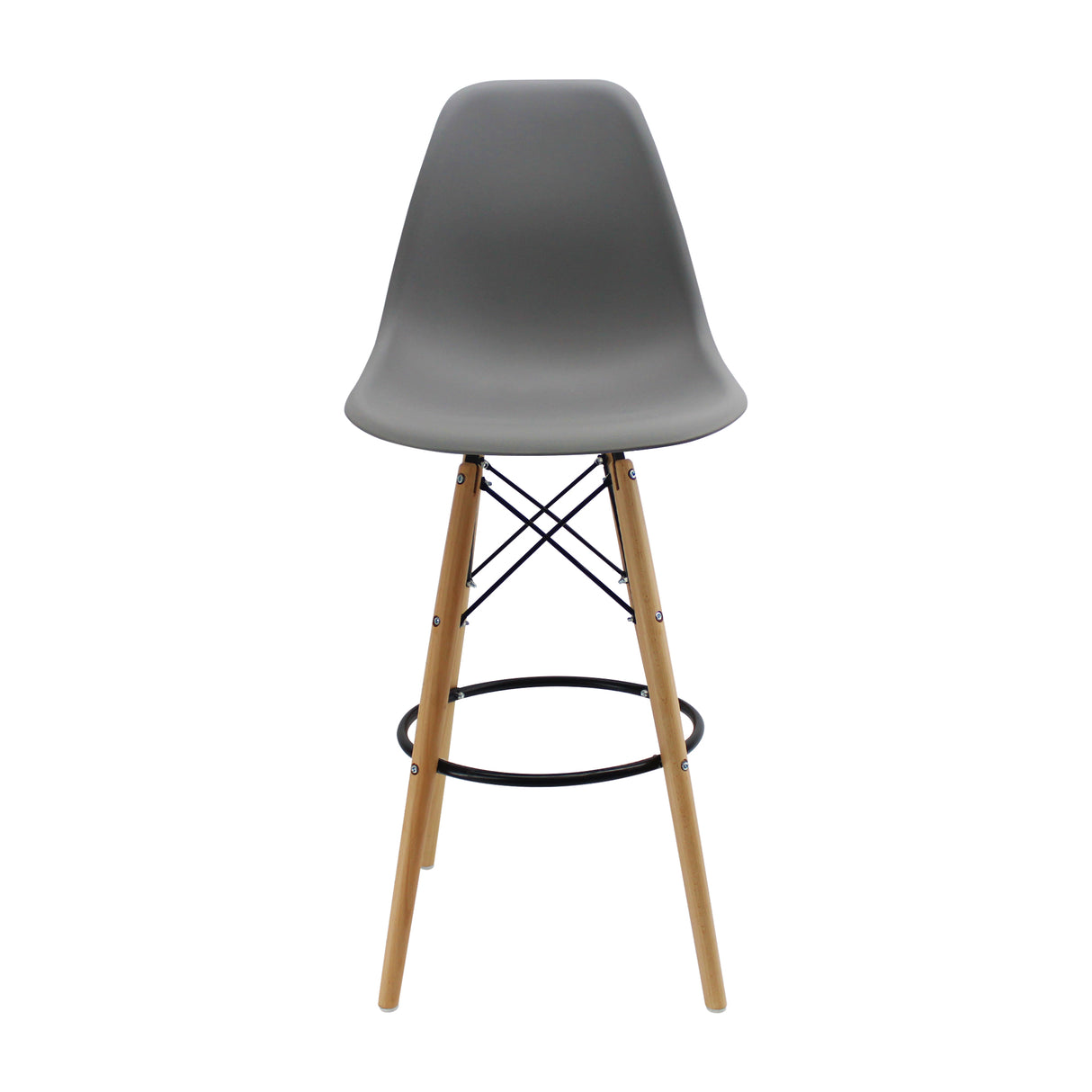 Silla Bar DKR Eames Gris Polipropileno Moderna 56x106cm - Sillas y Butacos | Bylmo