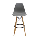Silla Bar DKR Eames Gris Polipropileno Moderna 56x106cm - Sillas y Butacos | Bylmo
