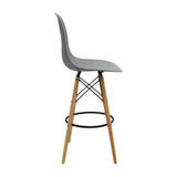 Silla Bar DKR Eames Gris Polipropileno Moderna 56x106cm - Sillas y Butacos | Bylmo
