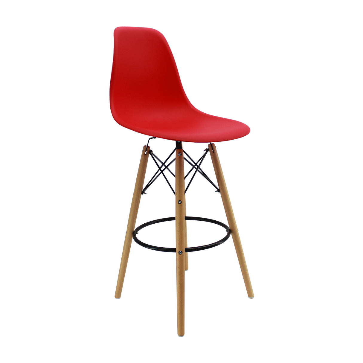 Silla Bar DKR Eames Rojo 56 cm Polipropileno Moderna. - Sillas y Butacos | Bylmo