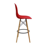 Silla Bar DKR Eames Rojo 56 cm Polipropileno Moderna. - Sillas y Butacos | Bylmo