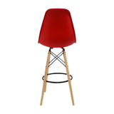 Silla Bar DKR Eames Rojo 56 cm Polipropileno Moderna. - Sillas y Butacos | Bylmo
