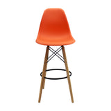 Silla Bar DKR Eames Naranja Polipropileno Moderno 56x106 cm - Sillas y Butacos | Bylmo