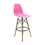 Silla Bar DKR Eames Rosado Moderna Polipropileno 56x106cm - Sillas y Butacos | Bylmo