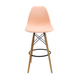 Silla Bar DKR Eames Salmón Polipropileno Diseño Moderno 56 cm - Sillas y Butacos | Bylmo