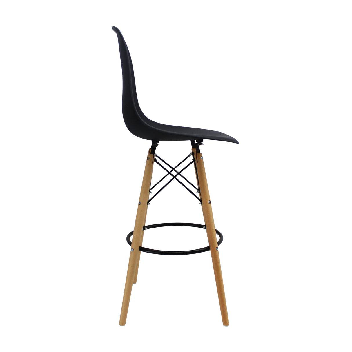 Set x 2 Sillas de Bar DKR Eames Negras Modernas 56 cm - Sillas y Butacos | Bylmo