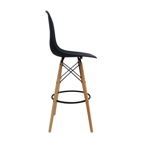Set x 2 Sillas de Bar DKR Eames Negras Modernas 56 cm - Sillas y Butacos | Bylmo