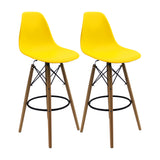 Set x 2 Sillas de Bar DKR Eames 56x106cm Amarillo Polipropileno - Sillas y Butacos | Bylmo