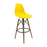 Set x 2 Sillas de Bar DKR Eames 56x106cm Amarillo Polipropileno - Sillas y Butacos | Bylmo