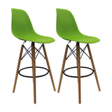 Set x 2 Sillas de Bar DKR Eames Verde 56x106cm Moderno - Sillas y Butacos | Bylmo