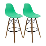 Set x 2 Sillas de Bar DKR Eames Verde Menta 56 cm Diseño Moderno - Sillas y Butacos | Bylmo