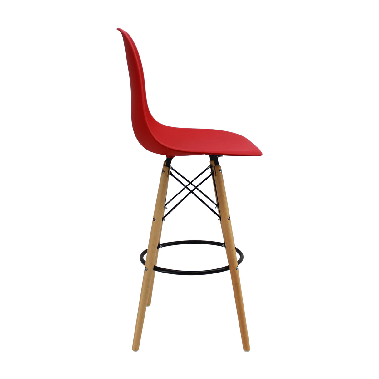 Set x 2 Sillas de Bar DKR Eames Rojas 56x106cm Modernas - Sillas y Butacos | Bylmo