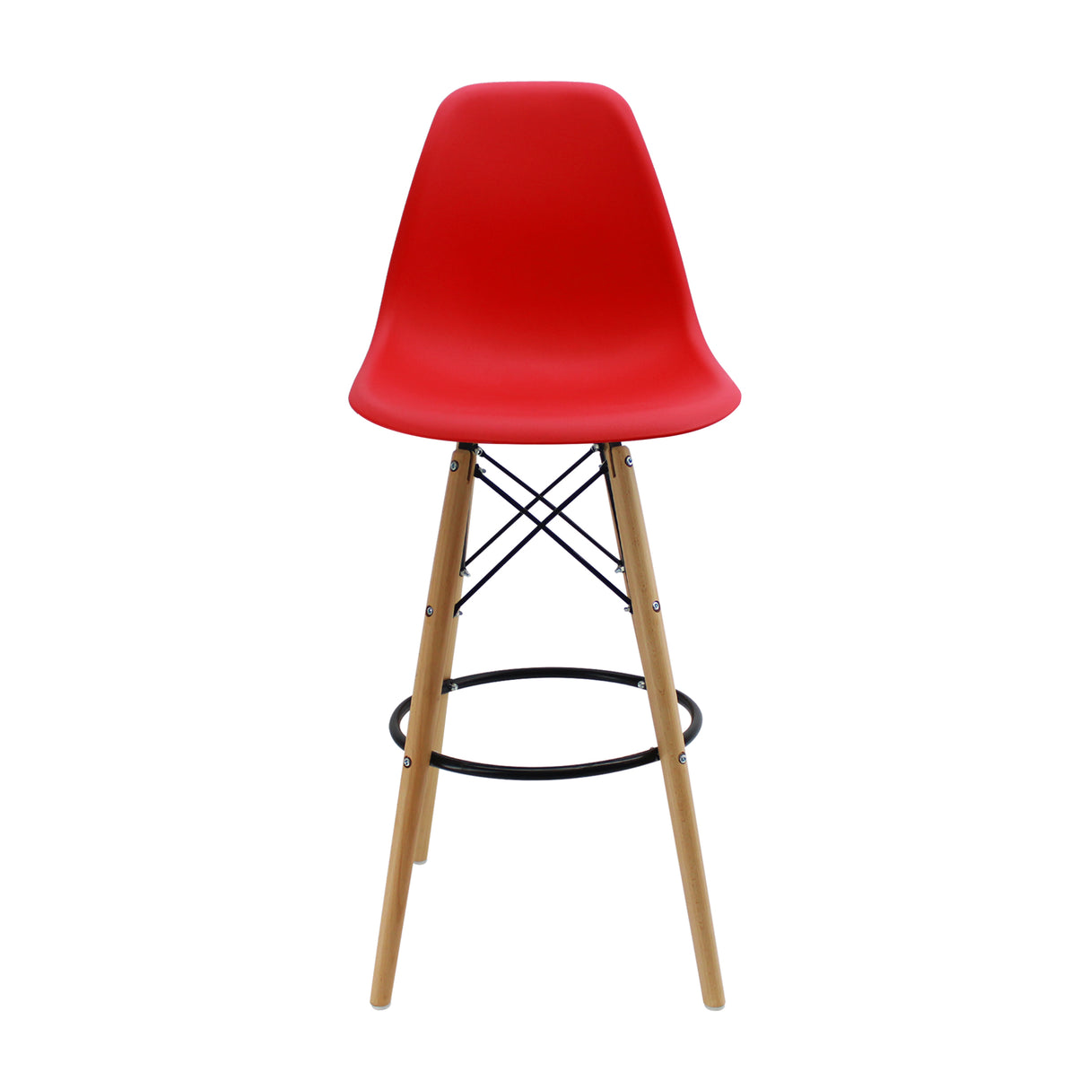 Set x 2 Sillas de Bar DKR Eames Rojas 56x106cm Modernas - Sillas y Butacos | Bylmo