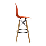 Set x 2 Sillas de Bar DKR Eames Naranja 56 cm Polipropileno - Sillas y Butacos | Bylmo