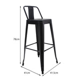 Silla Bar Titan Alta Negro Metal Moderna 41.5 cm - Sillas y Butacos | Bylmo