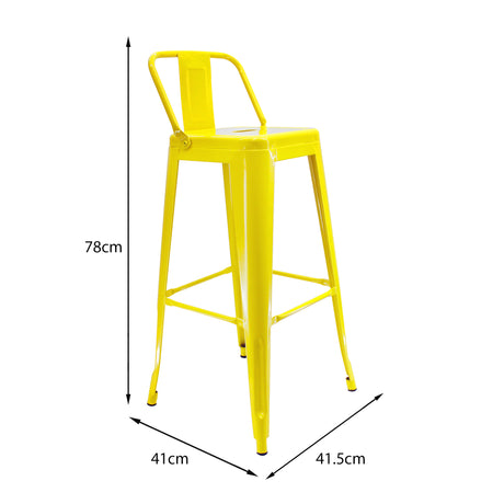 Silla Bar Titan Amarillo Metal 41.5x78cm Diseño Moderno - Sillas y Butacos | Bylmo