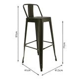 Set x 2 Sillas de Bar Titan Bronce Moderno Metálico 41.5x78cm - Sillas y Butacos | Bylmo