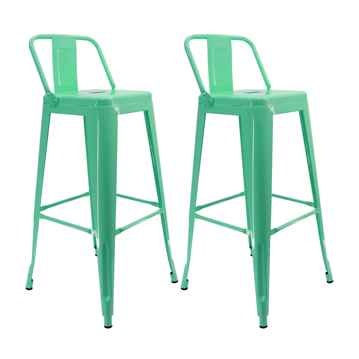 Set x 2 Sillas de Bar Titan Verde Menta Diseño Moderno 41.5 cm - Sillas y Butacos | Bylmo